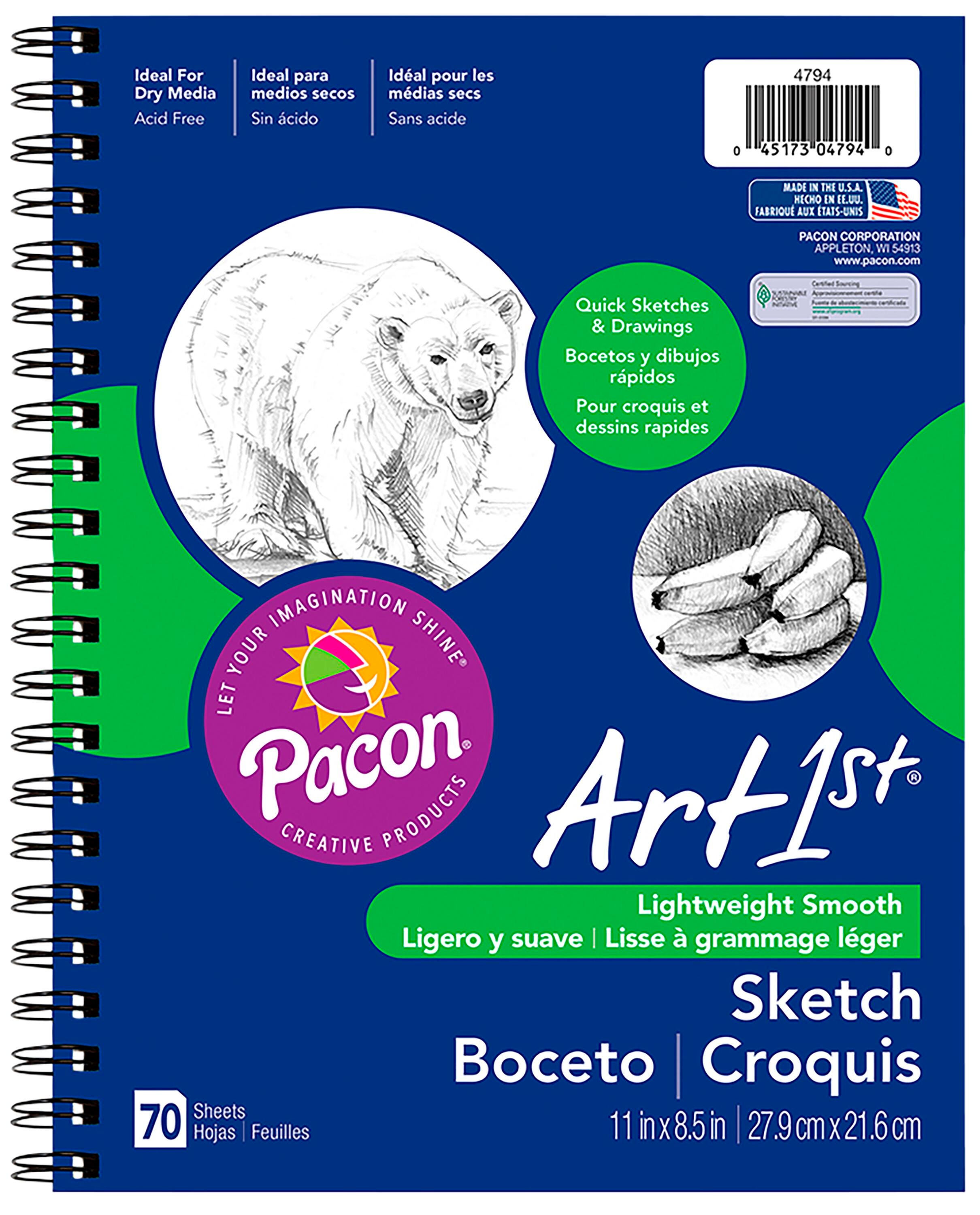 Art1st Sketch Diary, 8-1/2 x 11 Inches, White, 70 Sheets